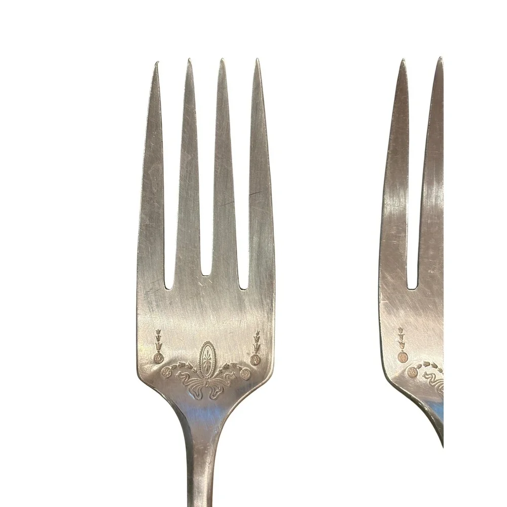 Vintage Lot of 4 Community Plate ADAM 1917 Embellished bowl Salad Forks